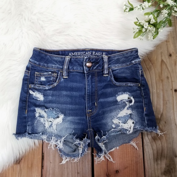 American Eagle Outfitters Pants - American Eagle Hi Rise Shortie Destroy Jean Shorts